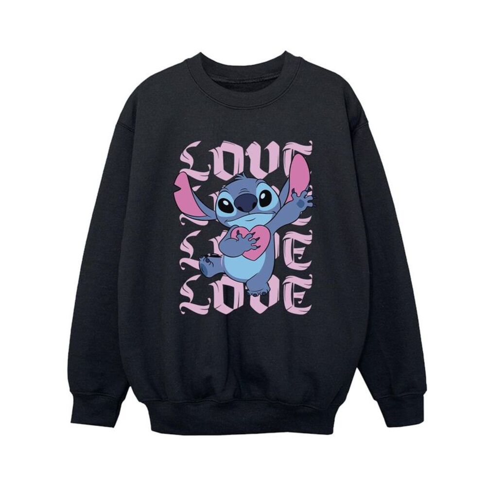 Lilo & Stitch Boys Valentine Love Sweatshirt / Black